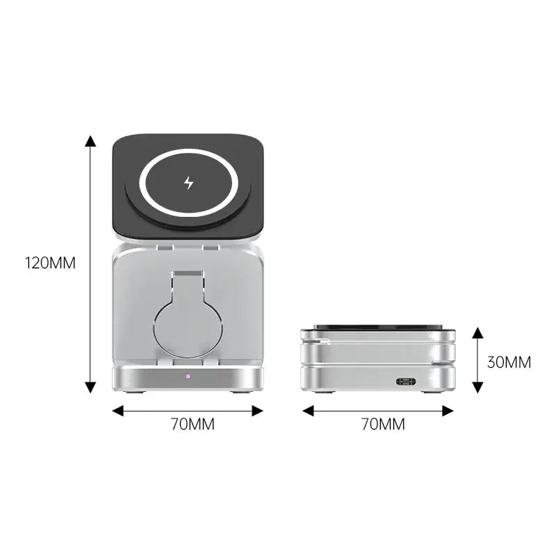 3-in-1 Magnetic Wireless Charger Stand for iPhone 15/14/13 Pro Max Plus, AirPods 3/2 – Fast Charging Dock Station with Fun Duck Design, MagSafe Compatible