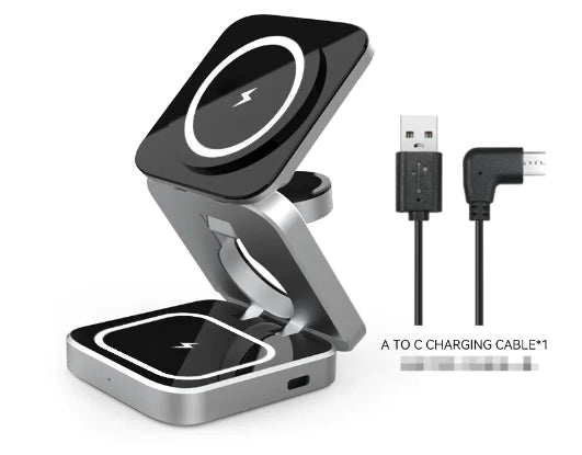 3-in-1 Magnetic Wireless Charger Stand for iPhone 15/14/13 Pro Max Plus, AirPods 3/2 – Fast Charging Dock Station with Fun Duck Design, MagSafe Compatible