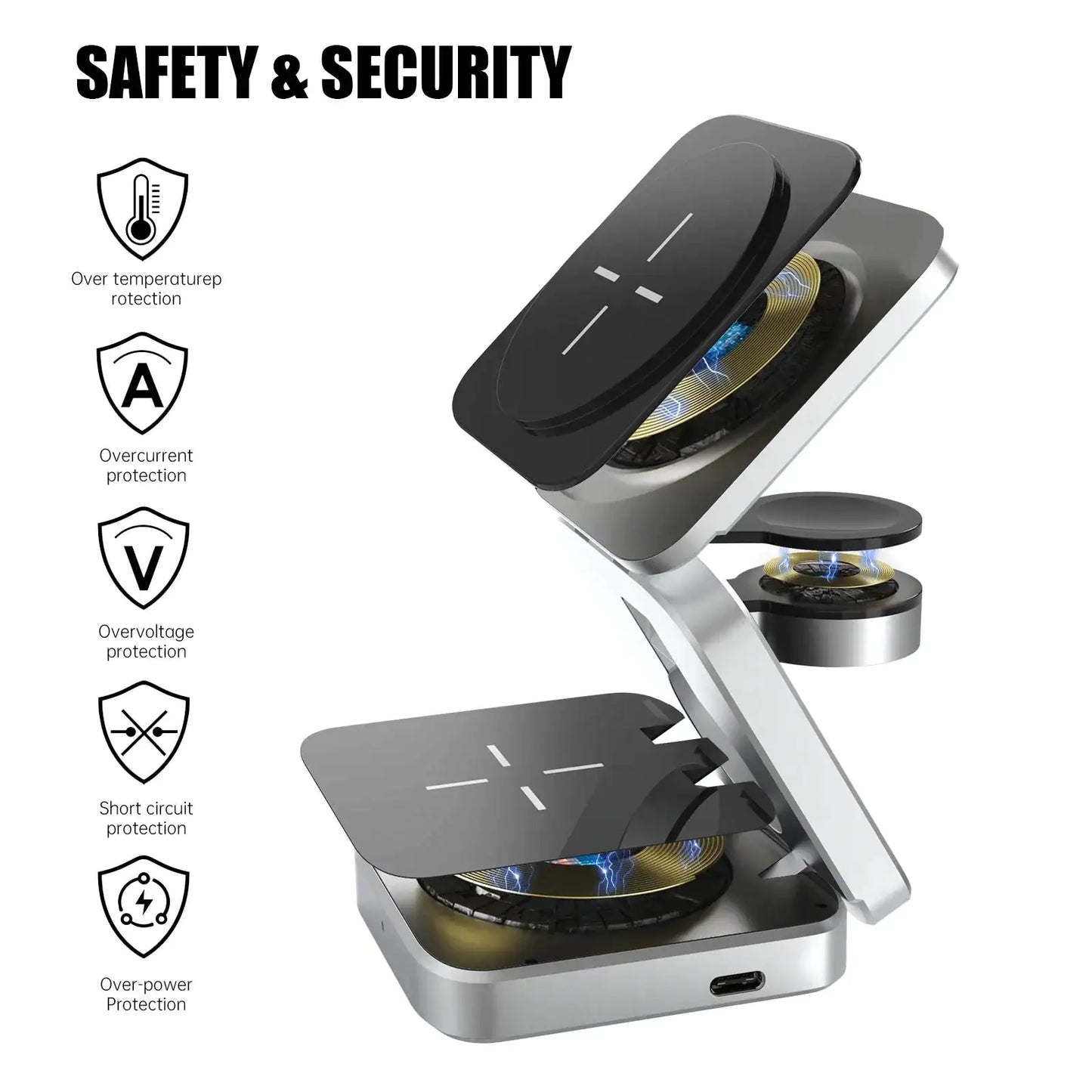 3-in-1 Magnetic Wireless Charger Stand for iPhone 15/14/13 Pro Max Plus, AirPods 3/2 – Fast Charging Dock Station with Fun Duck Design, MagSafe Compatible