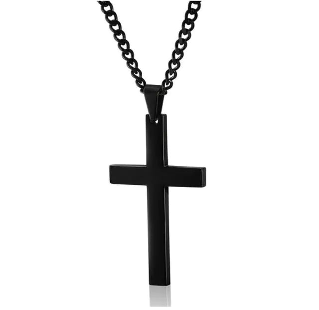 Religious Jewelry, 35MM Stainless Steel Cross Pendant