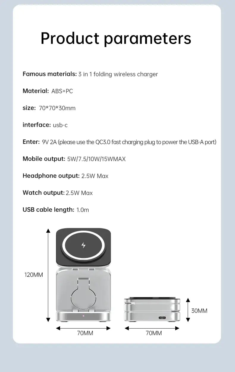 3-in-1 Magnetic Wireless Charger Stand for iPhone 15/14/13 Pro Max Plus, AirPods 3/2 – Fast Charging Dock Station with Fun Duck Design, MagSafe Compatible