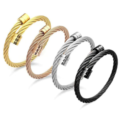 Titanium Steel Wire Bracelet for Men - Fashion Punk Style