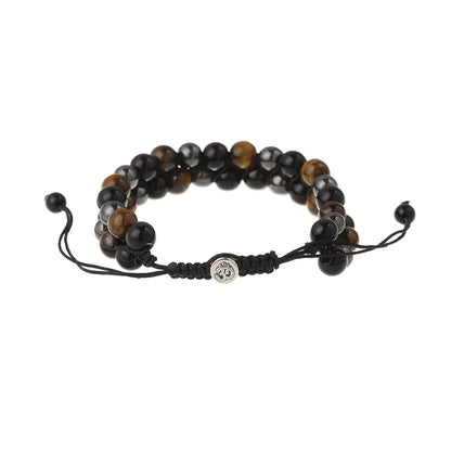 Men Hand Beaded Double Bracelet