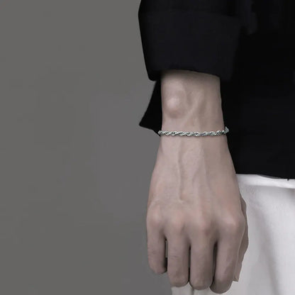 Men's Fashion Titanium Steel Twisted Rope Bracelet
