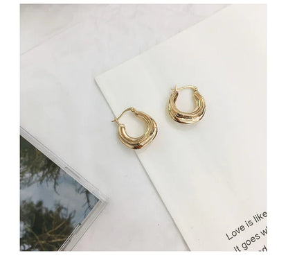 Irregular Metal Stud Earrings with Unique Design