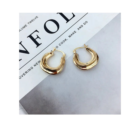 Irregular Metal Stud Earrings with Unique Design