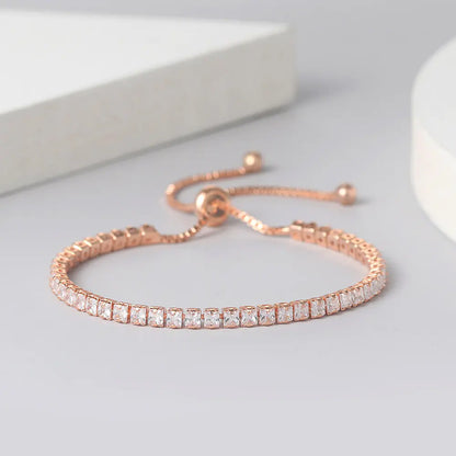 Simple Single Row Diamond Bracelet for Women