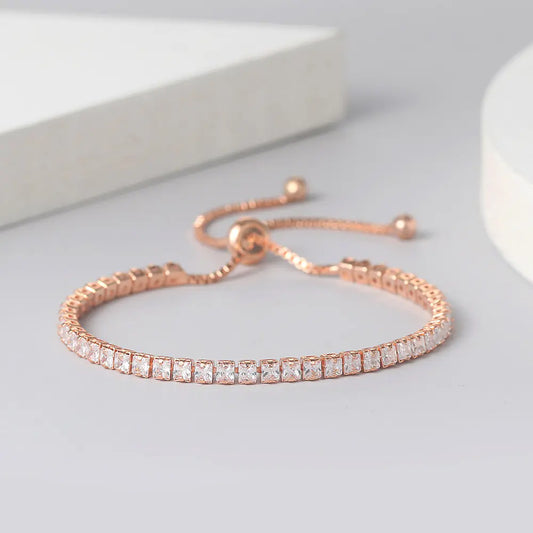 Simple Single Row Diamond Bracelet for Women