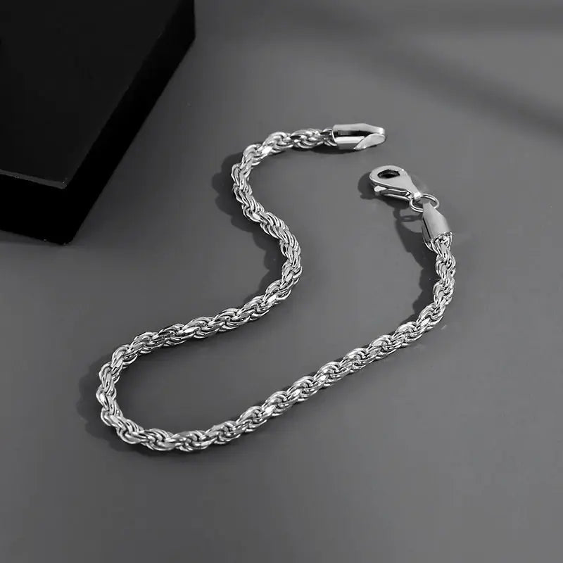 Men's Fashion Titanium Steel Twisted Rope Bracelet