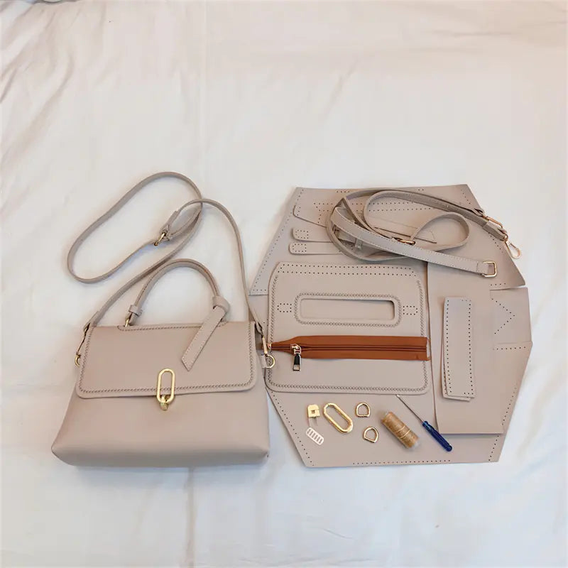 Hand Woven Casual Shoulder Bag with Lock Closure