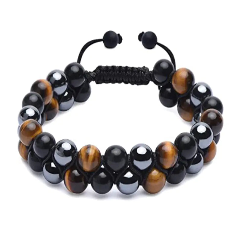 Men Hand Beaded Double Bracelet