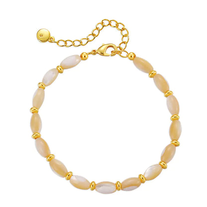 Elegant 18K Gold Plated Shell Pearl Bracelet