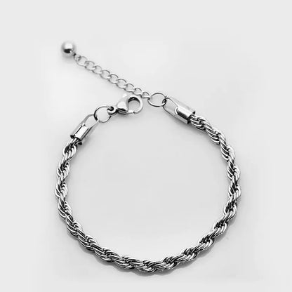 Men's Fashion Titanium Steel Twisted Rope Bracelet