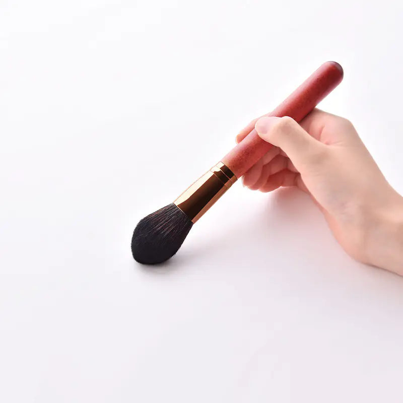 12-Piece Makeup Brush Set with Powder Brush and Wood Brushes