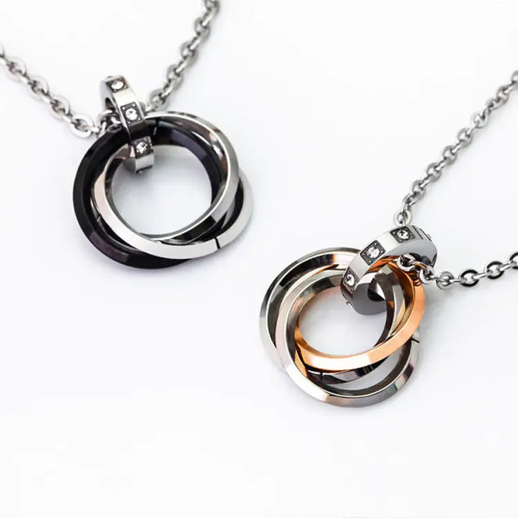 Titanium Steel Couple Necklace