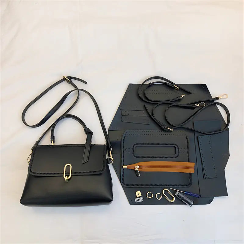 Hand Woven Casual Shoulder Bag with Lock Closure