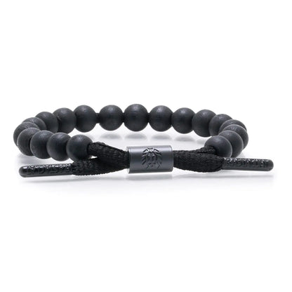 Rastaclat Beaded Bracelet for Men and Women - Karma Black Bracelet | Adjustable Stackable Bracelet Beaded by Hand (Small/Medium)