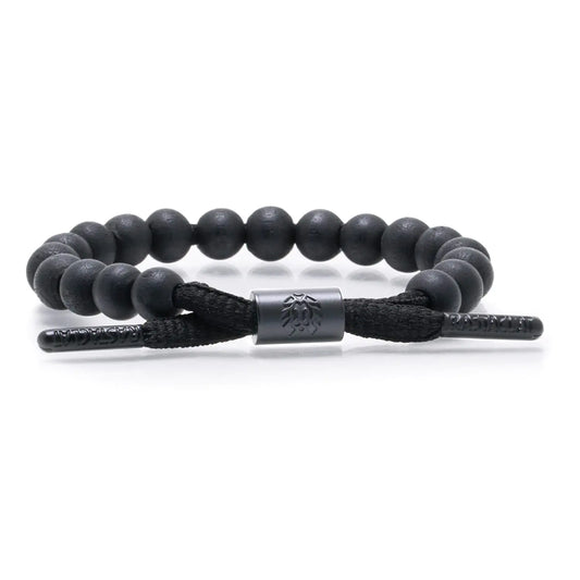 Rastaclat Beaded Bracelet for Men and Women - Karma Black Bracelet | Adjustable Stackable Bracelet Beaded by Hand (Small/Medium)