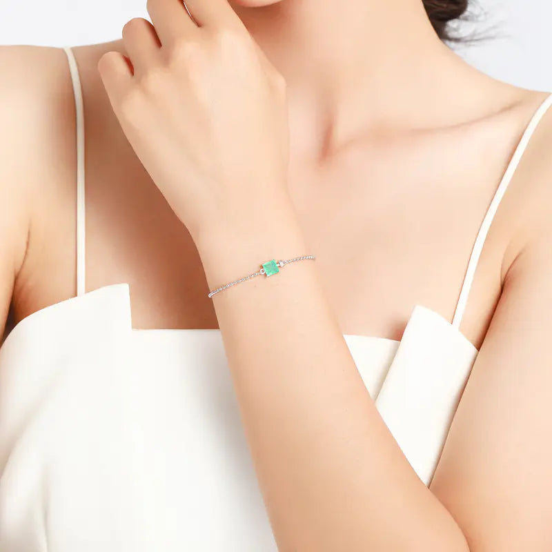 S925 Silver Imitation Bead Bracelet