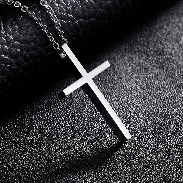 Titanium Steel Jewelry with Simple Cross Pendant
