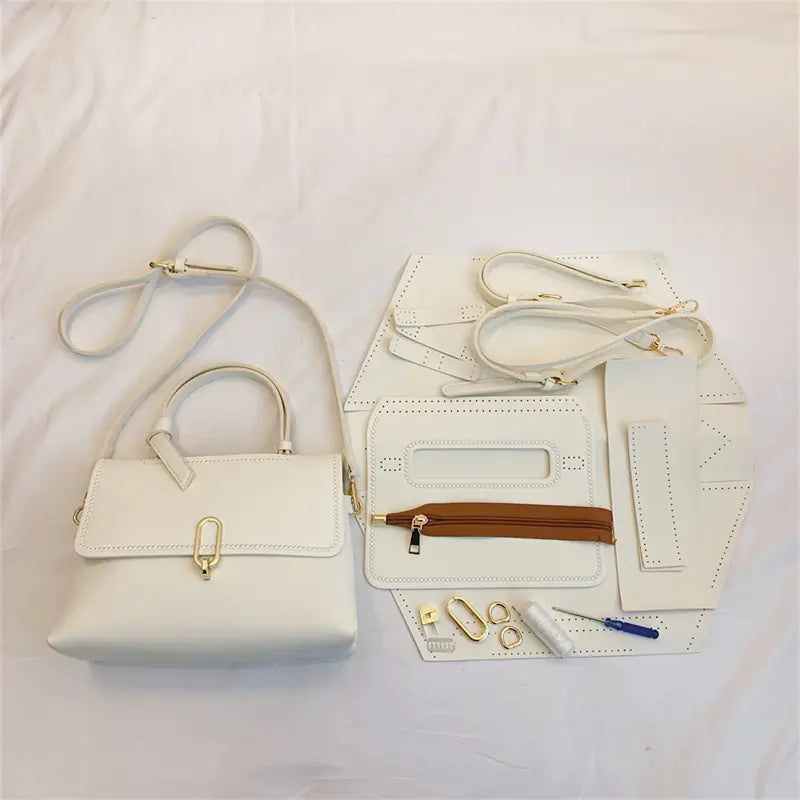 Hand Woven Casual Shoulder Bag with Lock Closure