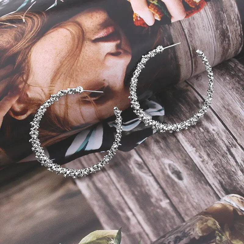 European Style Spiky Circle Dangle Earrings Jewelry