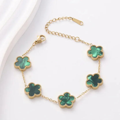 Stainless Steel Five-Petal Jewelry Set