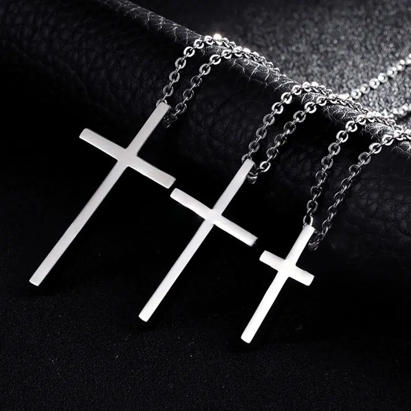 Titanium Steel Jewelry with Simple Cross Pendant