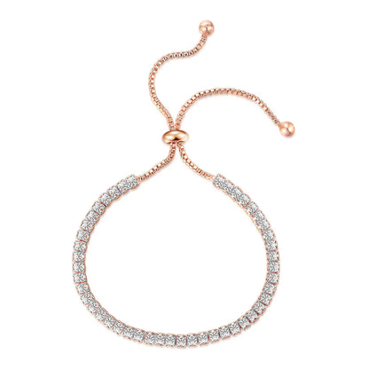 Simple Single Row Diamond Bracelet for Women