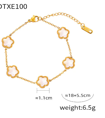 Stainless Steel Five-Petal Jewelry Set